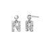 Solid 925 Sterling Silver Initial Crystal Personalised Alphabet Letter Earrings